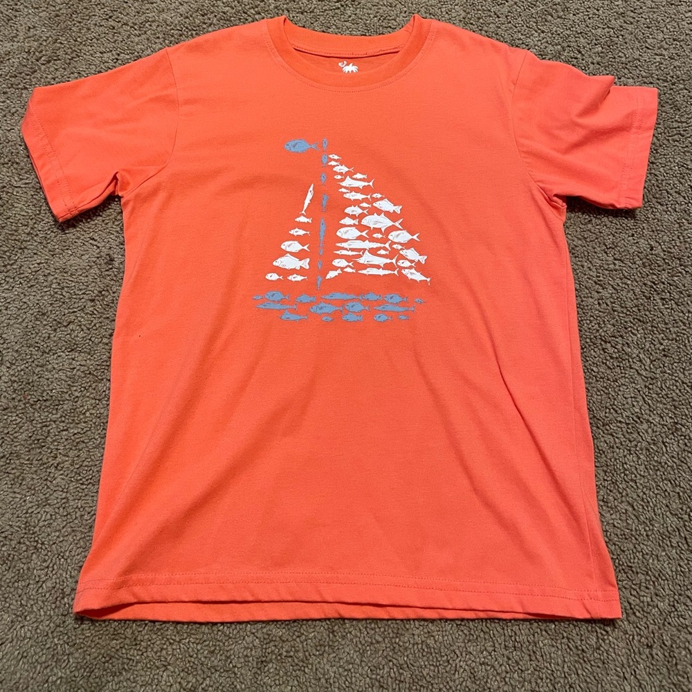 Shrimp & Grits Kids Boys Fish Sailboat Graphic Top